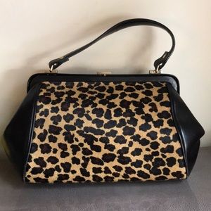 Ann Taylor Leather and Leopard Hair Purse